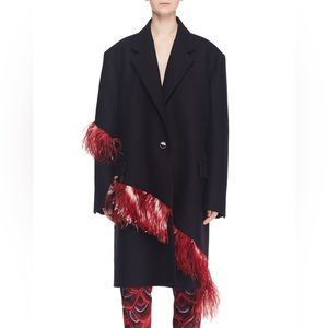 Dries Van Noten ostrich feather trimmed jacket